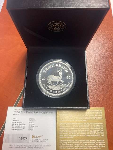 2020 Silver Krugerrand - 2oz ( Two )    - PROOF