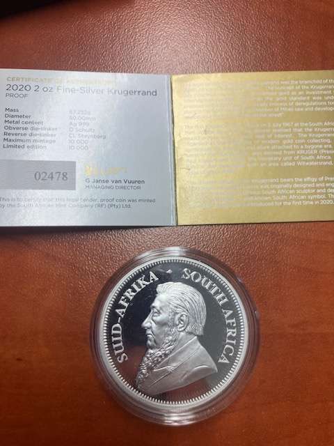 2020 Silver Krugerrand - 2oz ( Two )    - PROOF