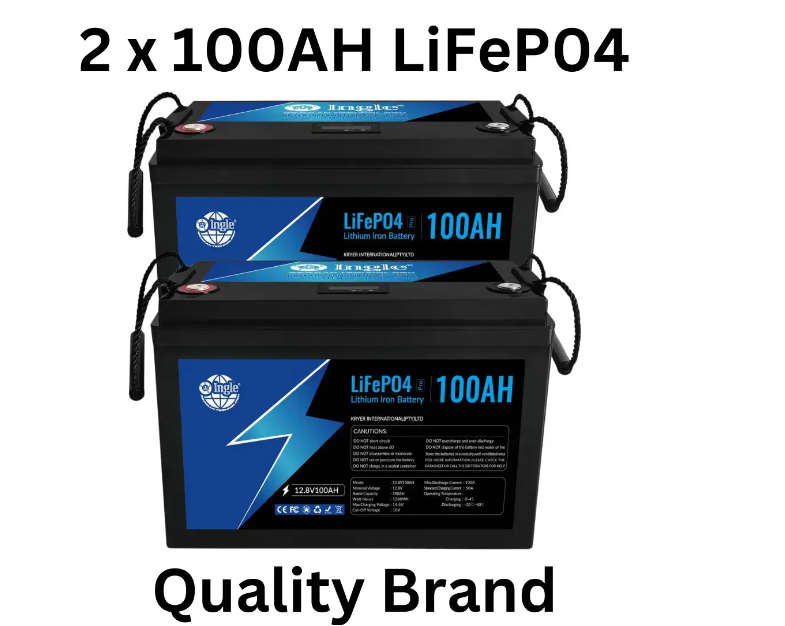 2 x 100AH Ingle 12.8V 1280WH Lithium Iron LiFePO4 Battery