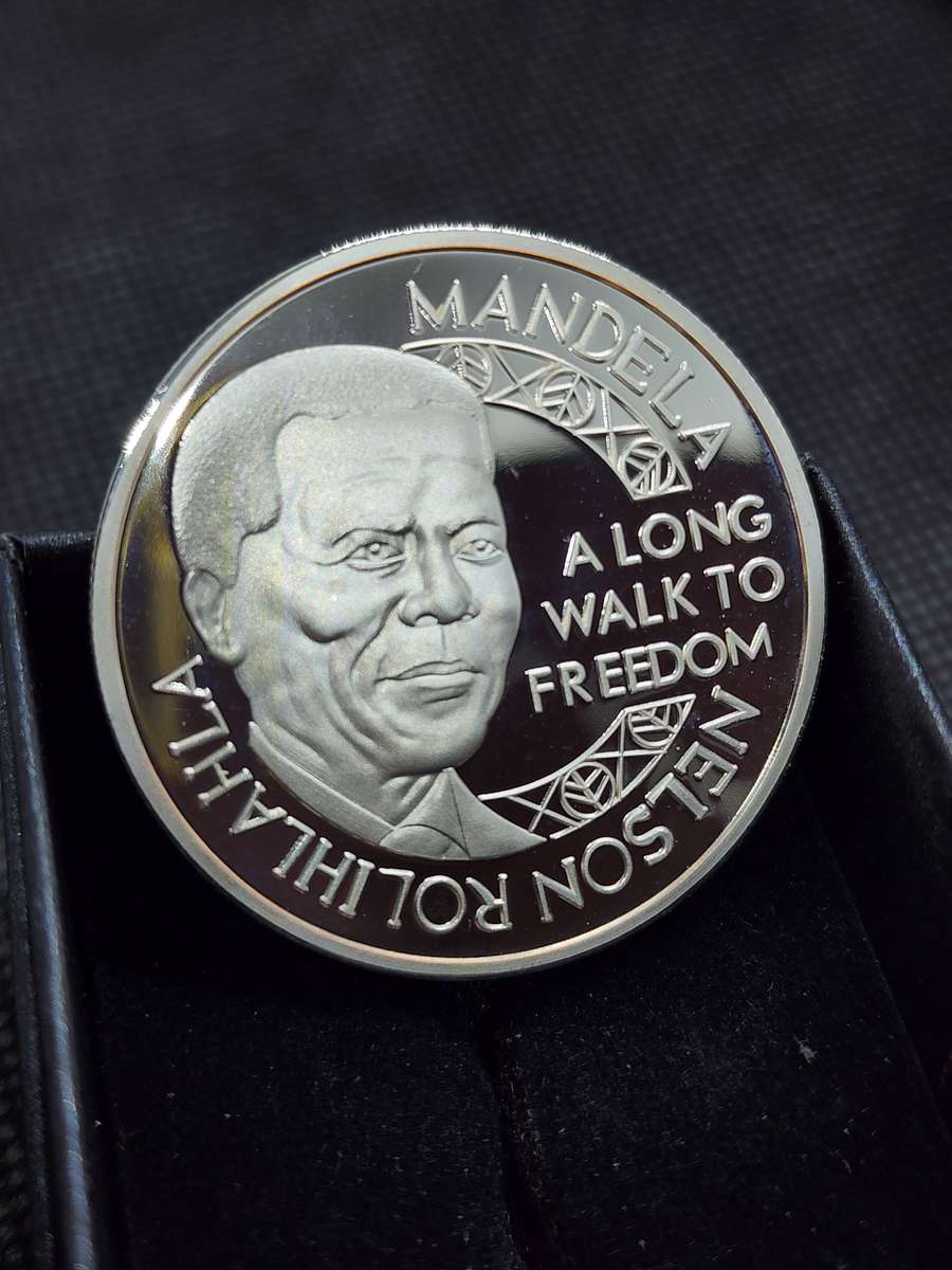 4 x Silver Plated Mandela Long Walk to Freedom Nobel Prize 1993 Coin. PRICE IS FOR ALL FOUR COINS.