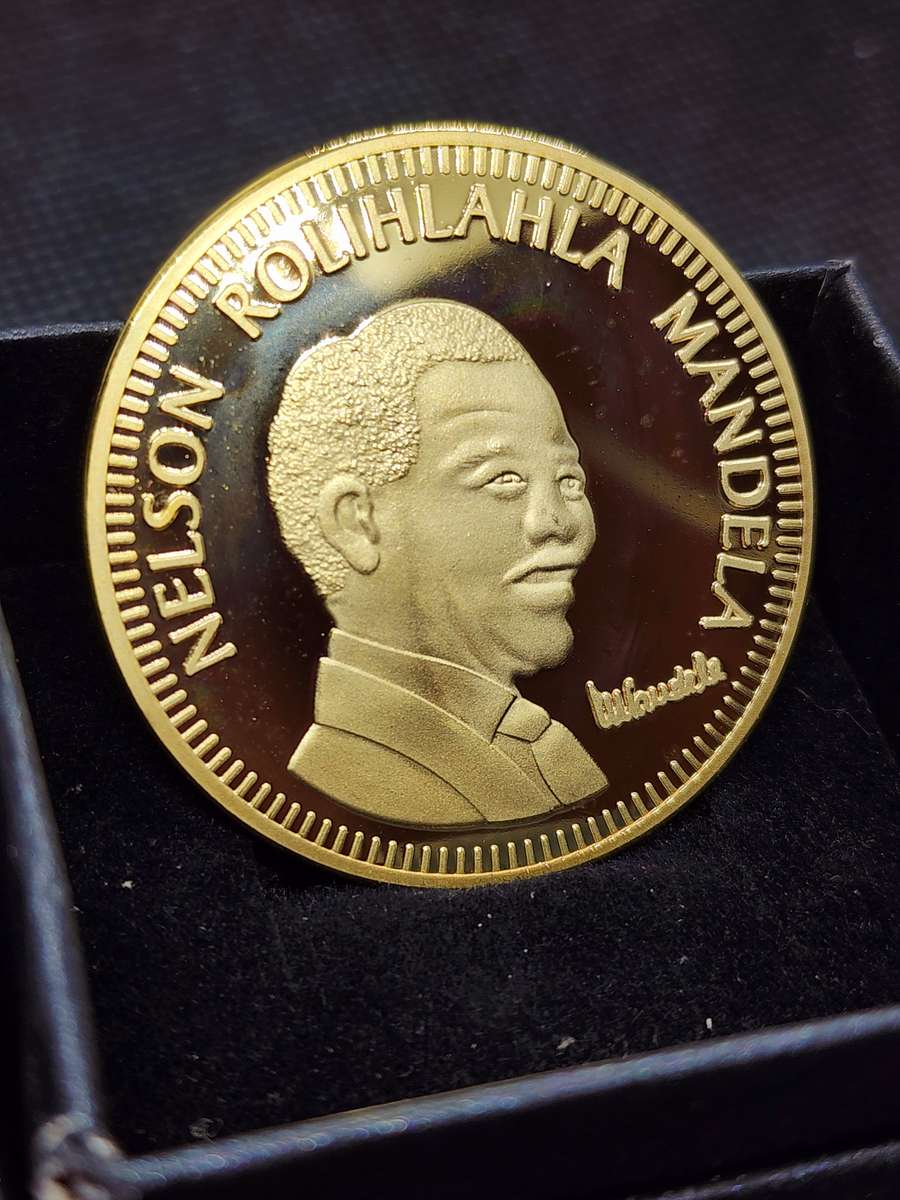 14 x Mandela 'A long Walk to freedom' Gold Plated coins. PRICE IS FOR ALL 14