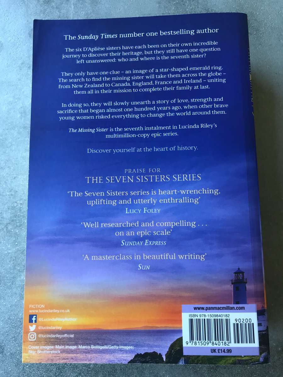 The Missing Sister (Seven Sisters #7) by Lucinda Riley [Large Paperback: Excellent]