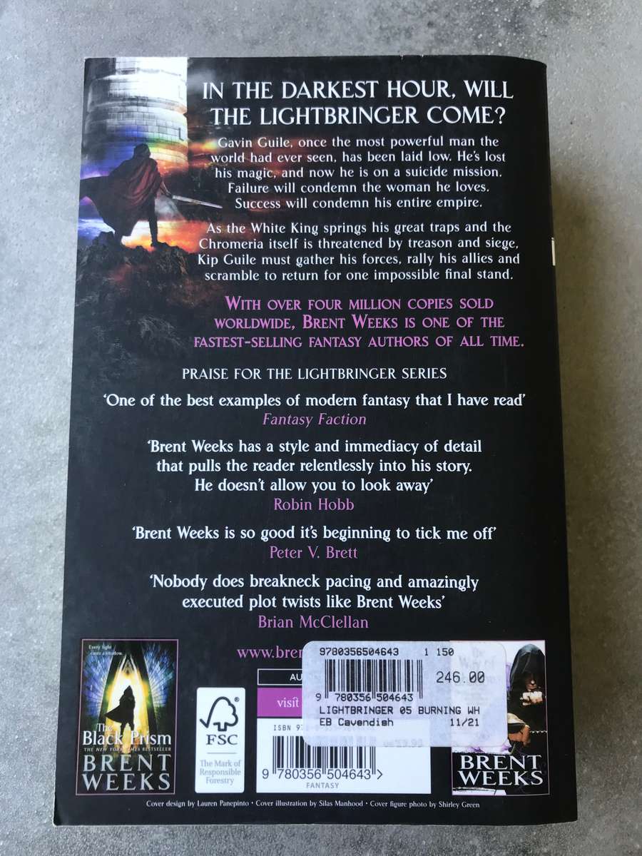 The Burning White (Lightbringer #5) by Brent Weeks [Paperback: Like New]