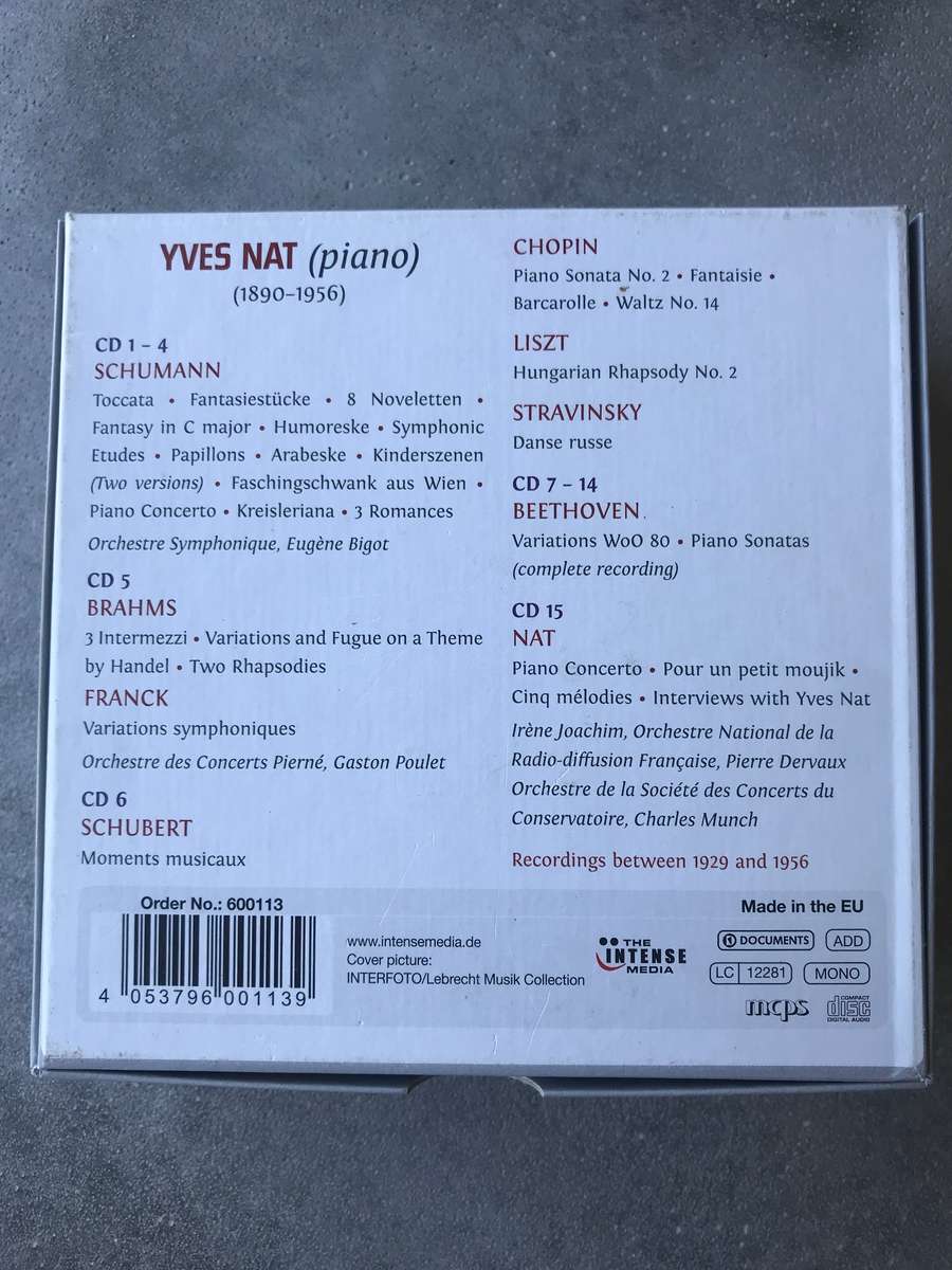 Yves Nat: The French Piano Legend (Including Beethoven's Complete Piano Sonatas) [15 CD Boxset]