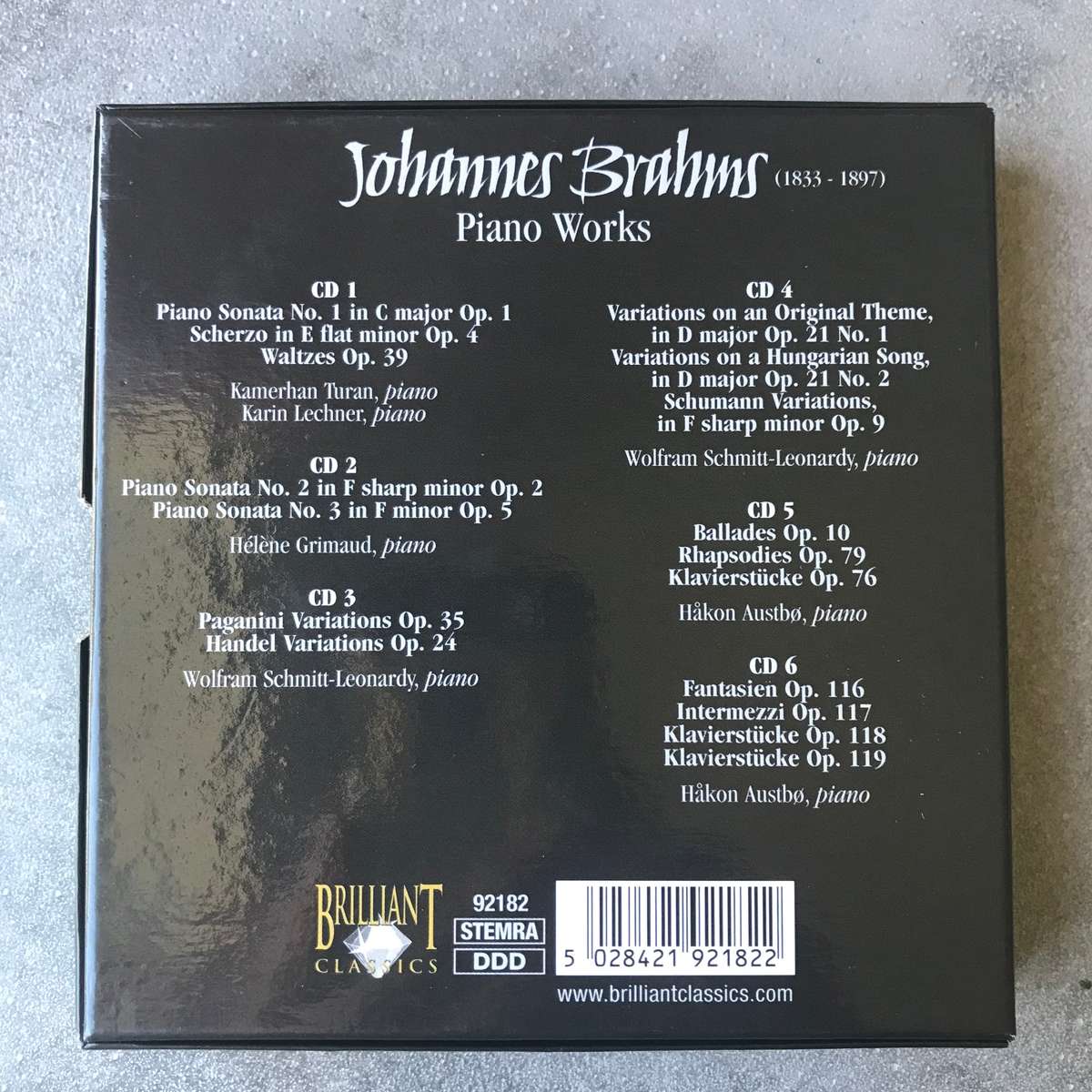 Brahms: Piano Works [6 CD Boxset]