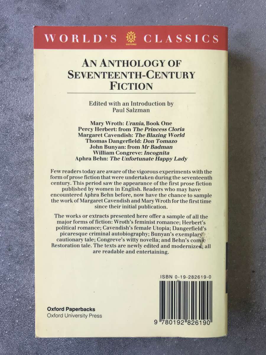 An Anthology of Seventeenth-Century Fiction [Paperback: Very Good]