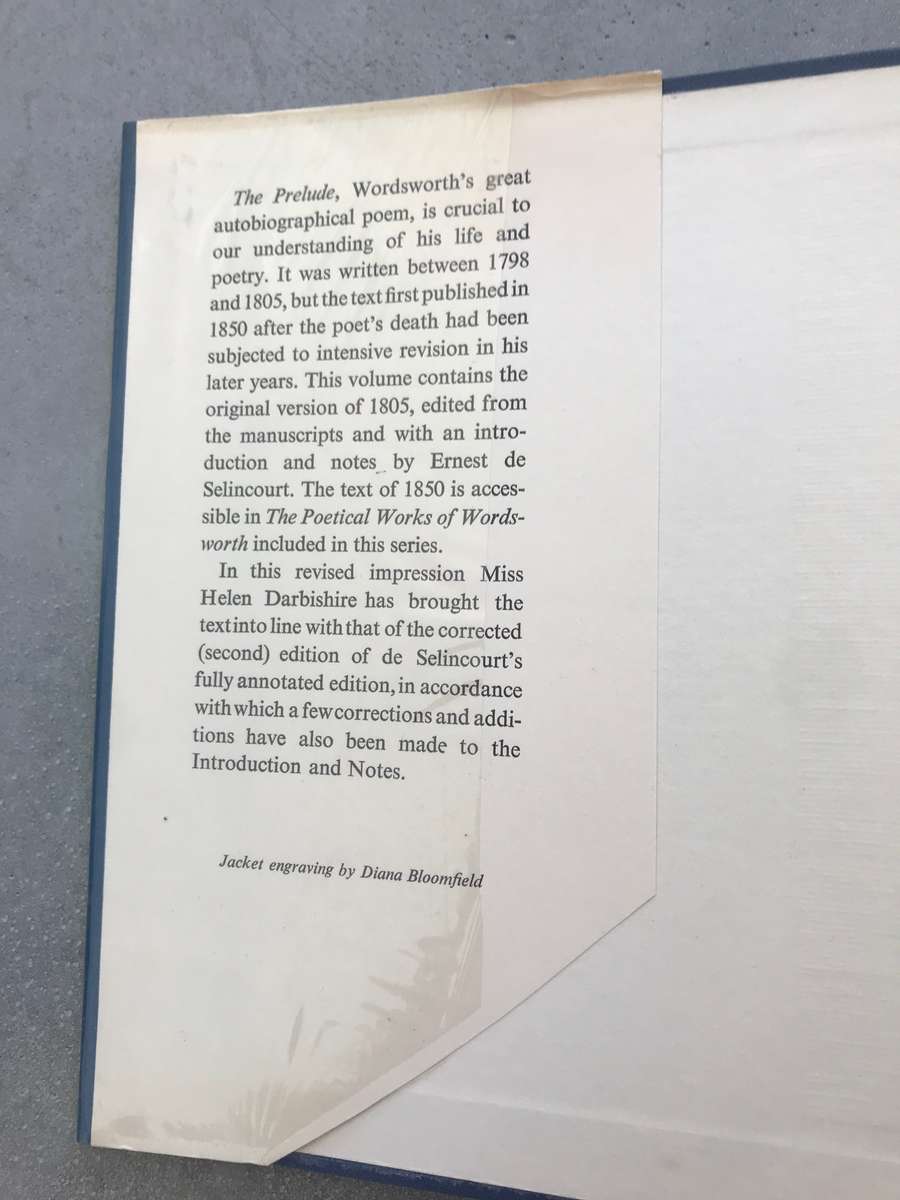 The Prelude (1805 Text) by William Wordsworth [Hardcover: Very Good]