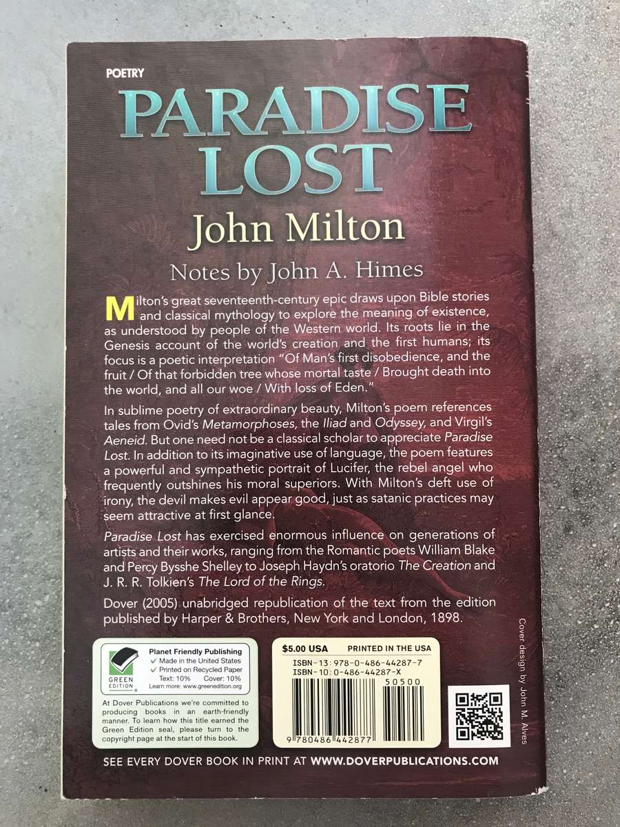 Paradise Lost by John Milton [Paperback: Very Good]
