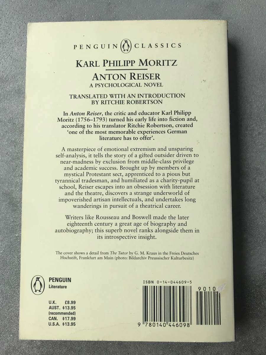 Anton Reiser by Karl Philipp Moritz [Paperback: Excellent]