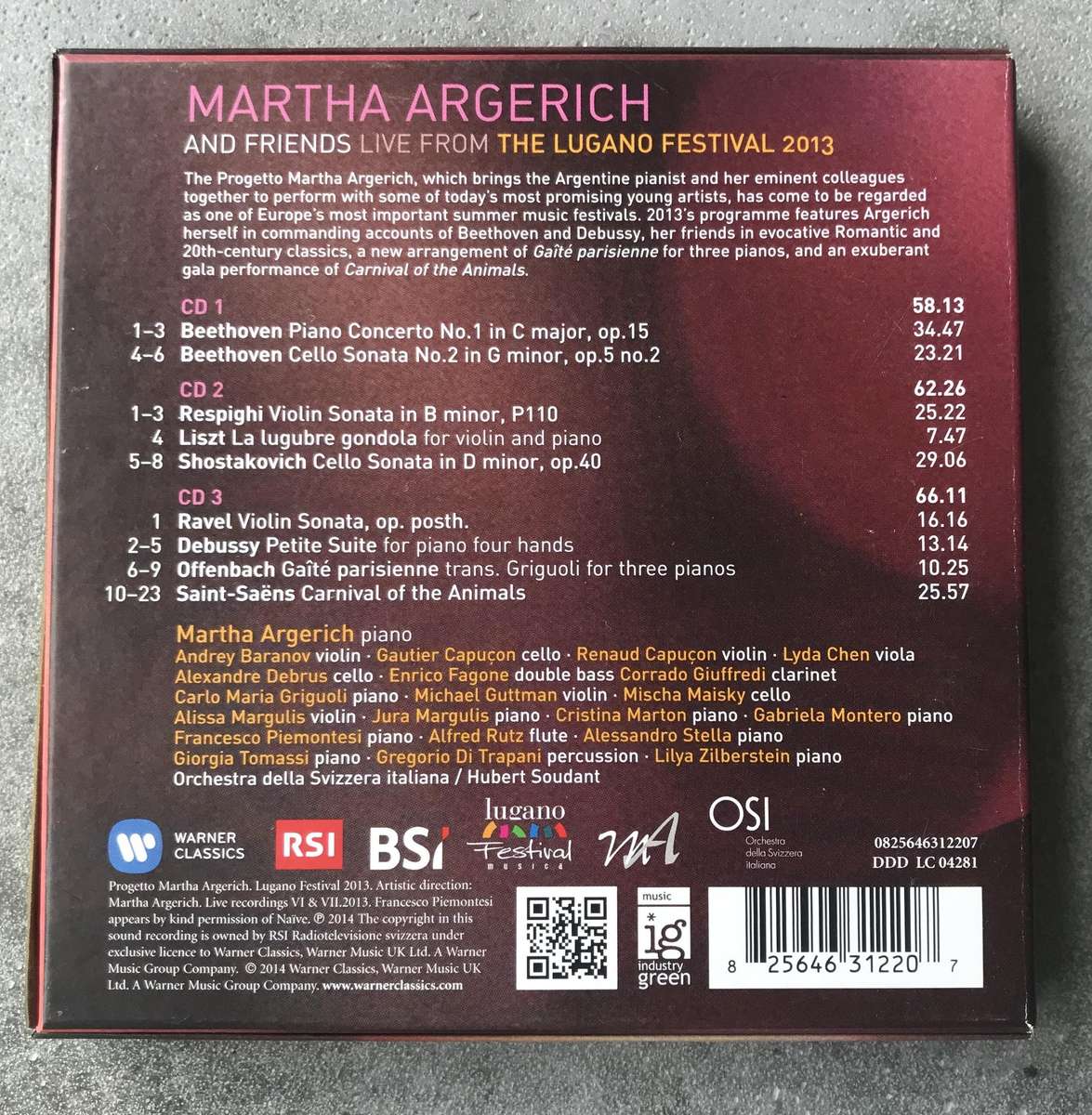 Martha Argerich & Friends Live from Lugano 2013 [3 CD]