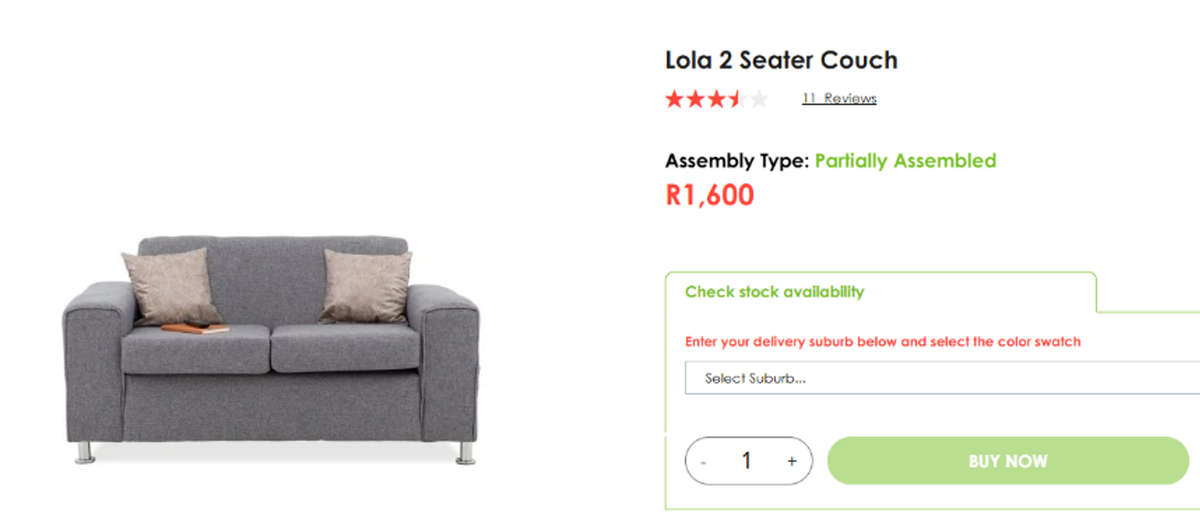 Comfy Modern 2 Seater Couch