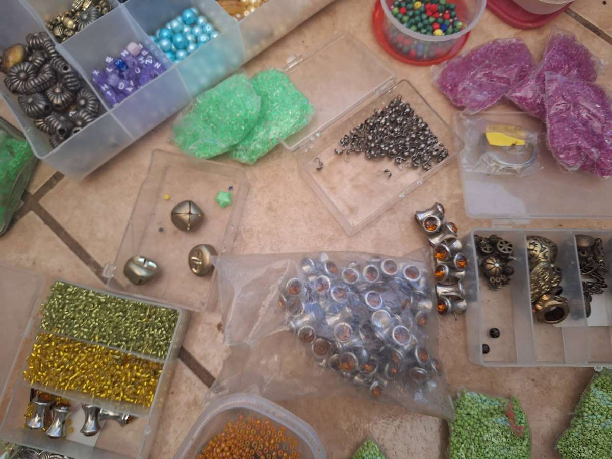Lot of jewelery making items.