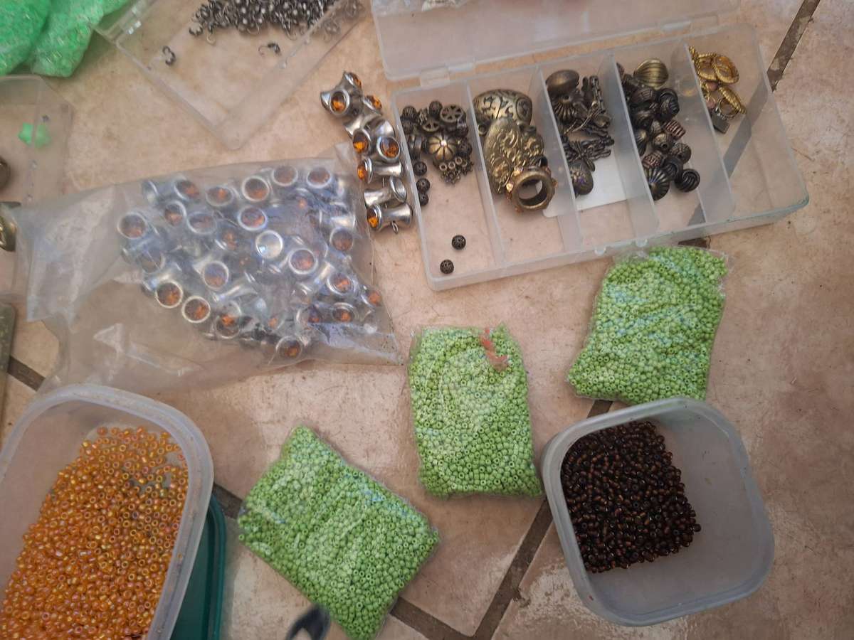 Lot of jewelery making items.