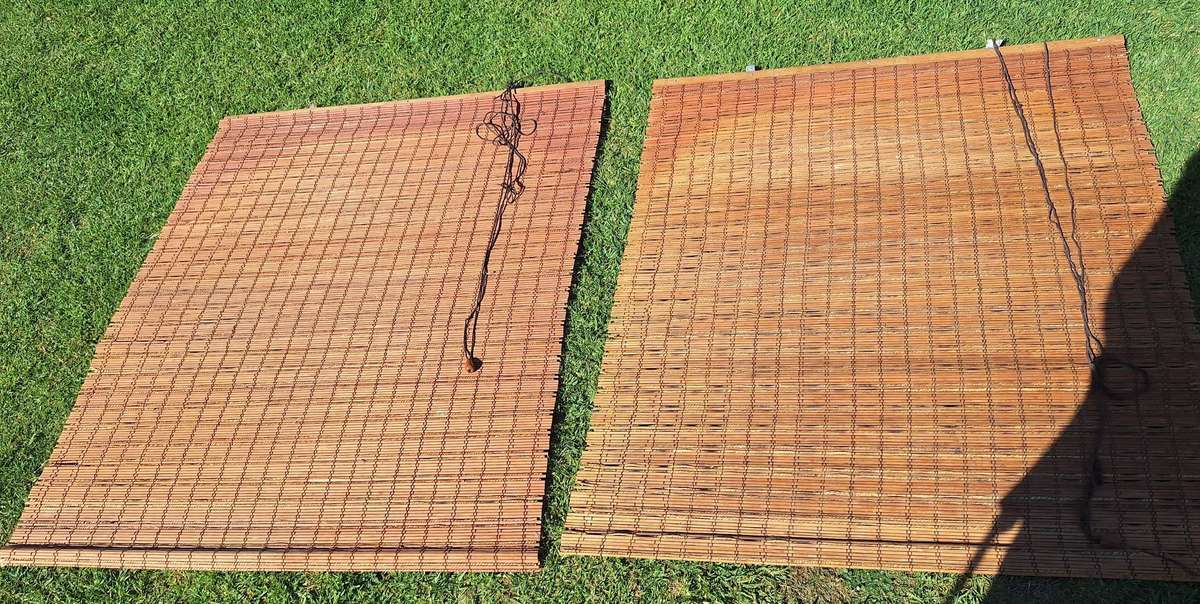 2 x Bamboo Blinds. Size: 100cm x 120cm