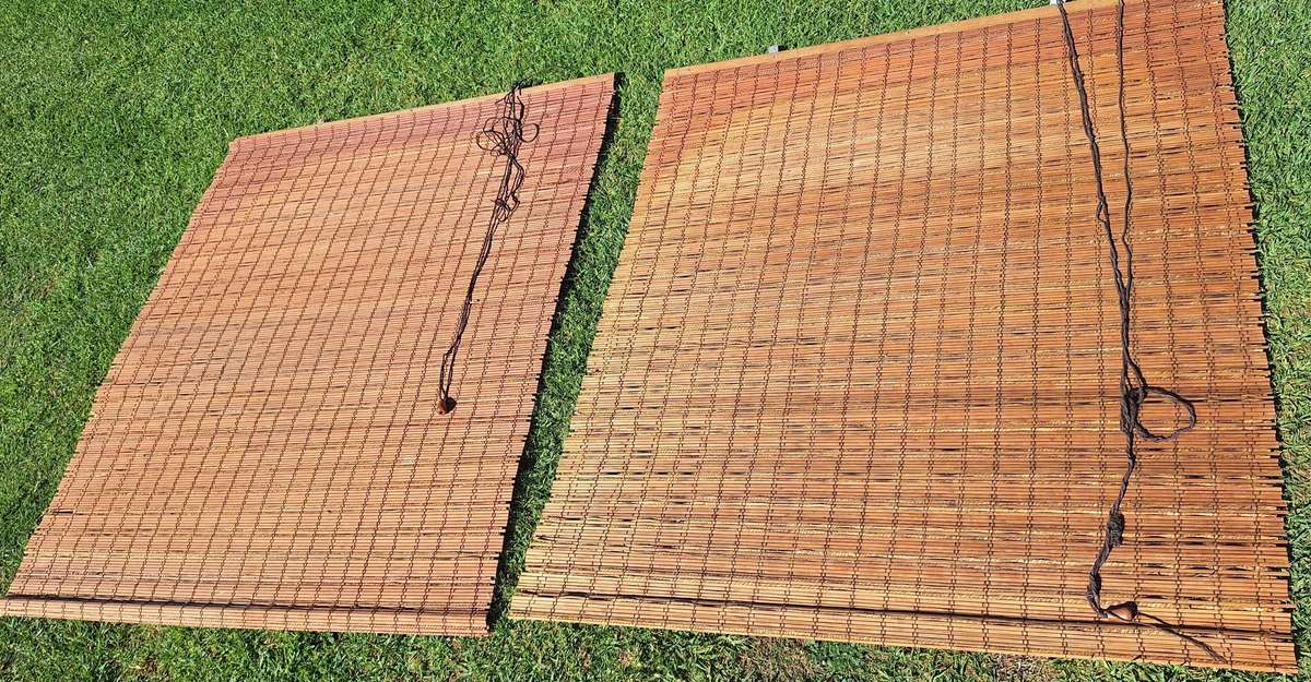 2 x Bamboo Blinds. Size: 100cm x 120cm