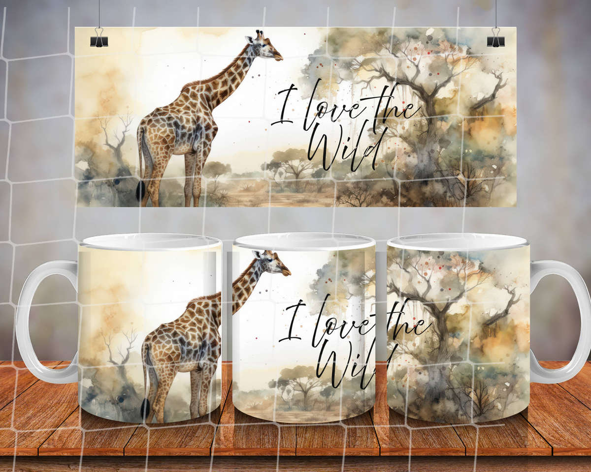 11 oz Mug - I Love the wild - wild animals