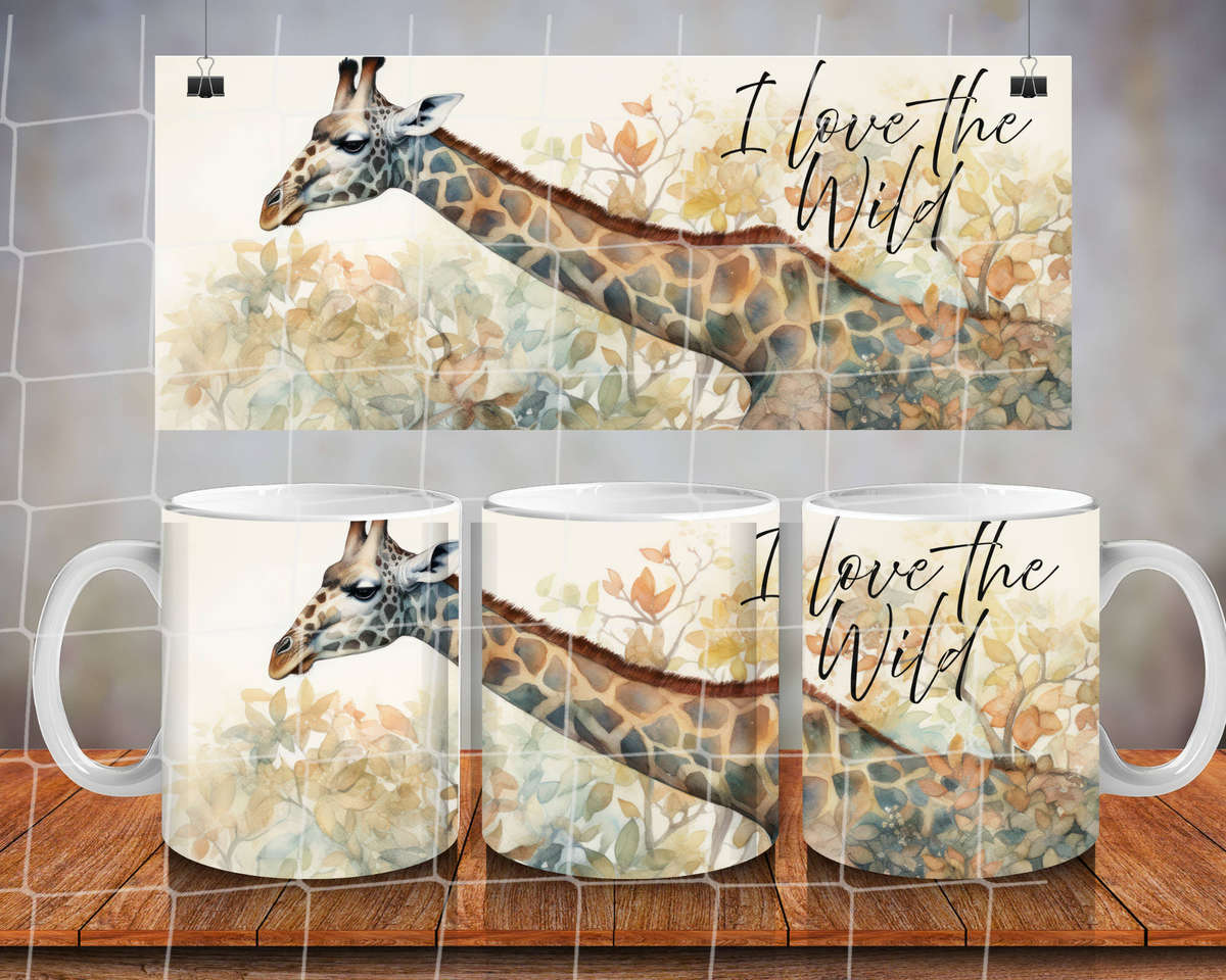 11 oz Mug - I Love the wild - wild animals