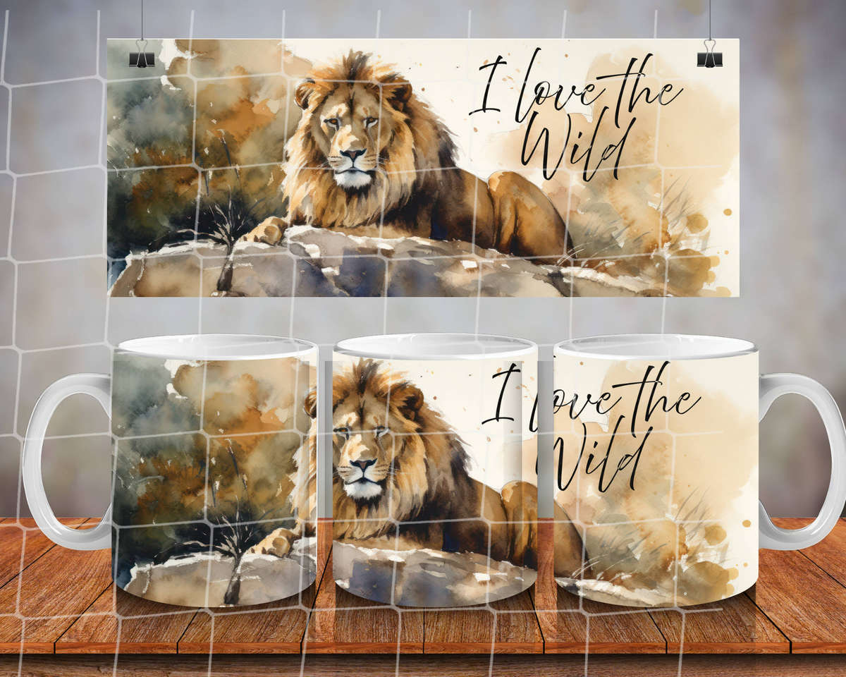11 oz Mug - I Love the wild - wild animals