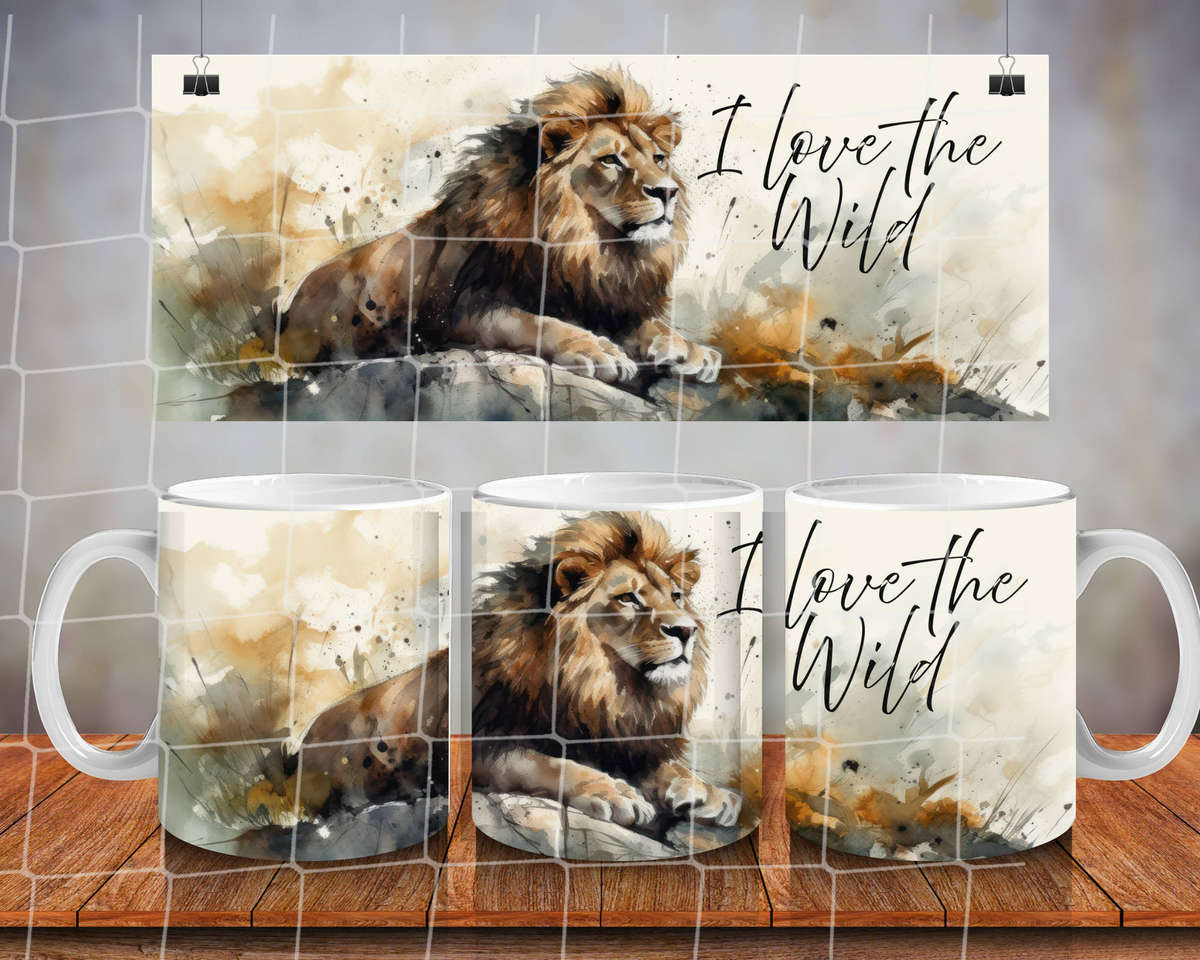 11 oz Mug - I Love the wild - wild animals