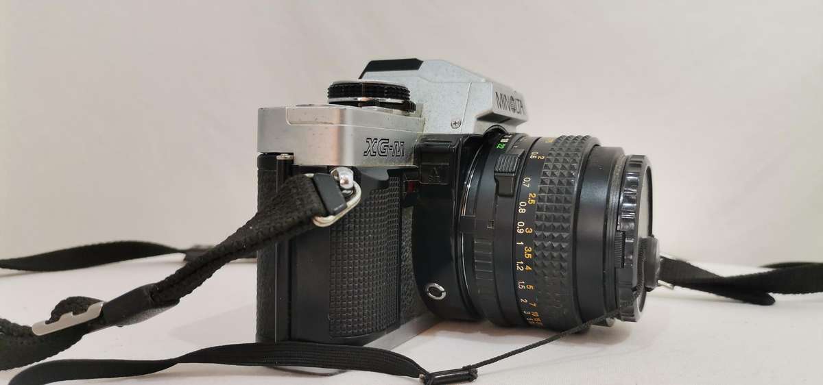 Minolta XG-M 35mm SLR Film Camera with Accessories