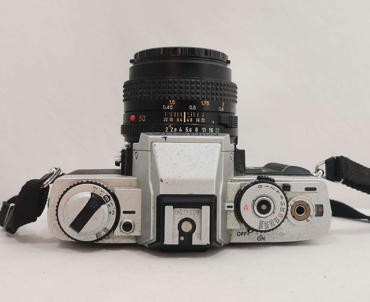 Minolta XG-M 35mm SLR Film Camera with Accessories