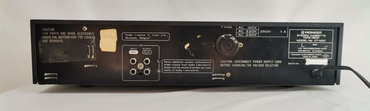 Vintage Pioneer CT-520 Stereo Cassette Player