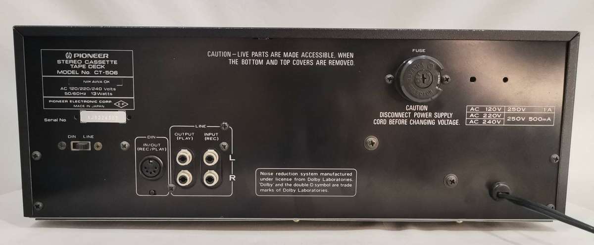 Vintage Pioneer CT-506 Stereo Cassette Deck  Excellent Cosmetically, Belts Needed