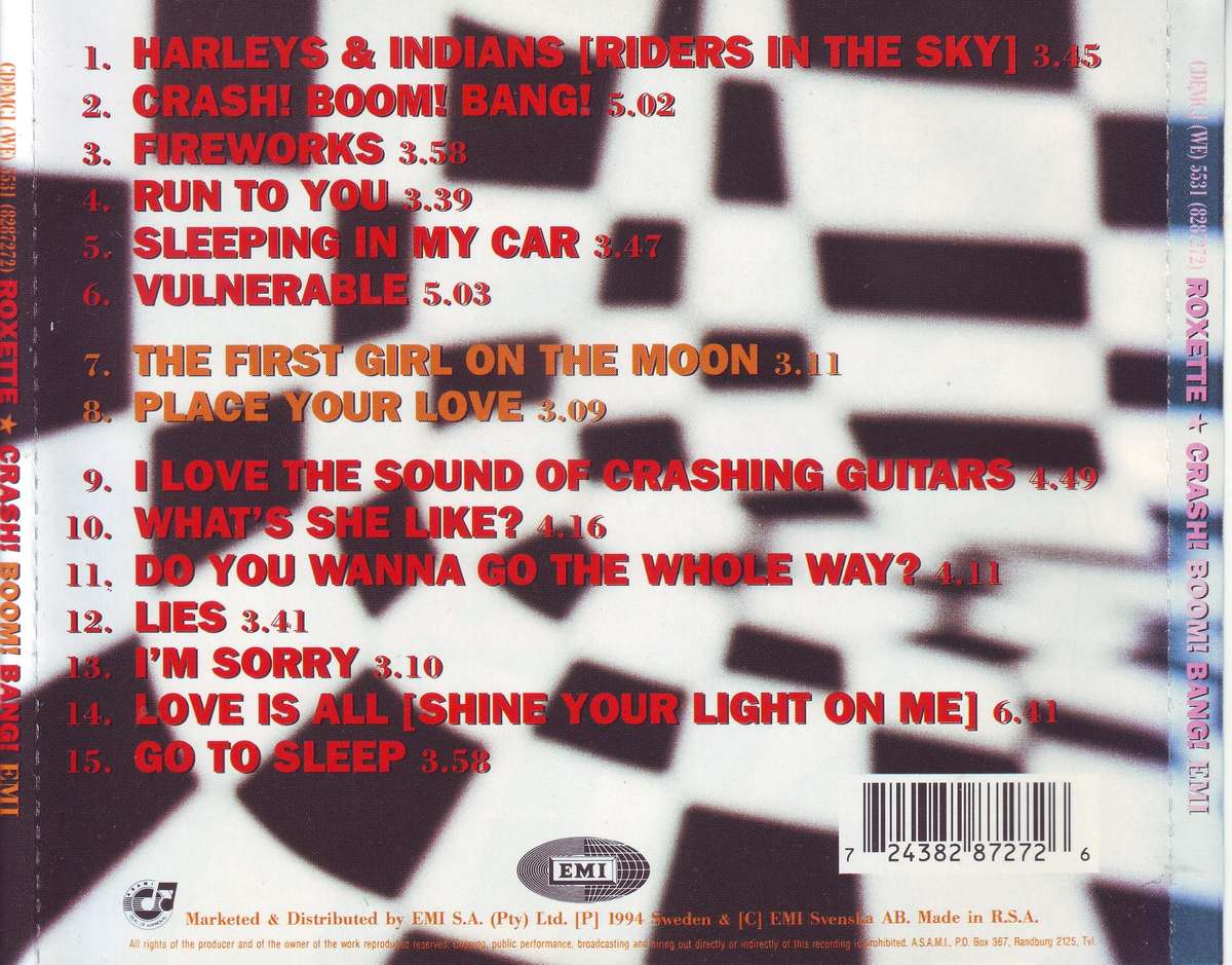 ROXETTE - Crash! Boom! Bang! (CD) CDEMCJ (WE) 5531 (8287272) VG+