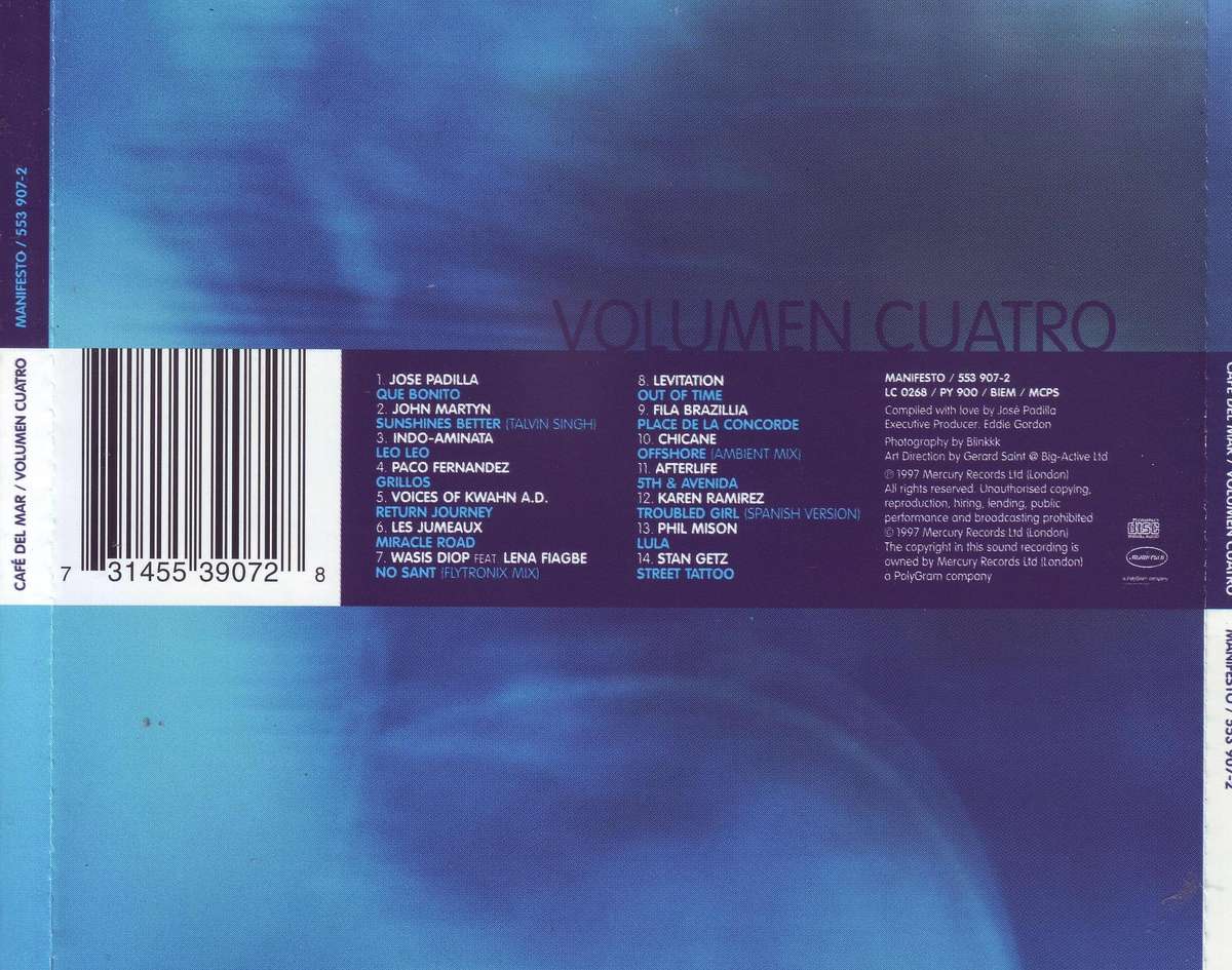 CAFE DEL MAR - Volumen cuatro (CD) 533 907-2  EX