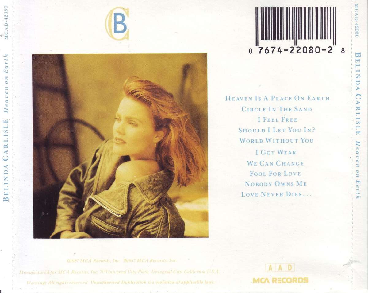 BELINDA CARLISLE - Heaven on earth (CD) MCAD-42080 EX
