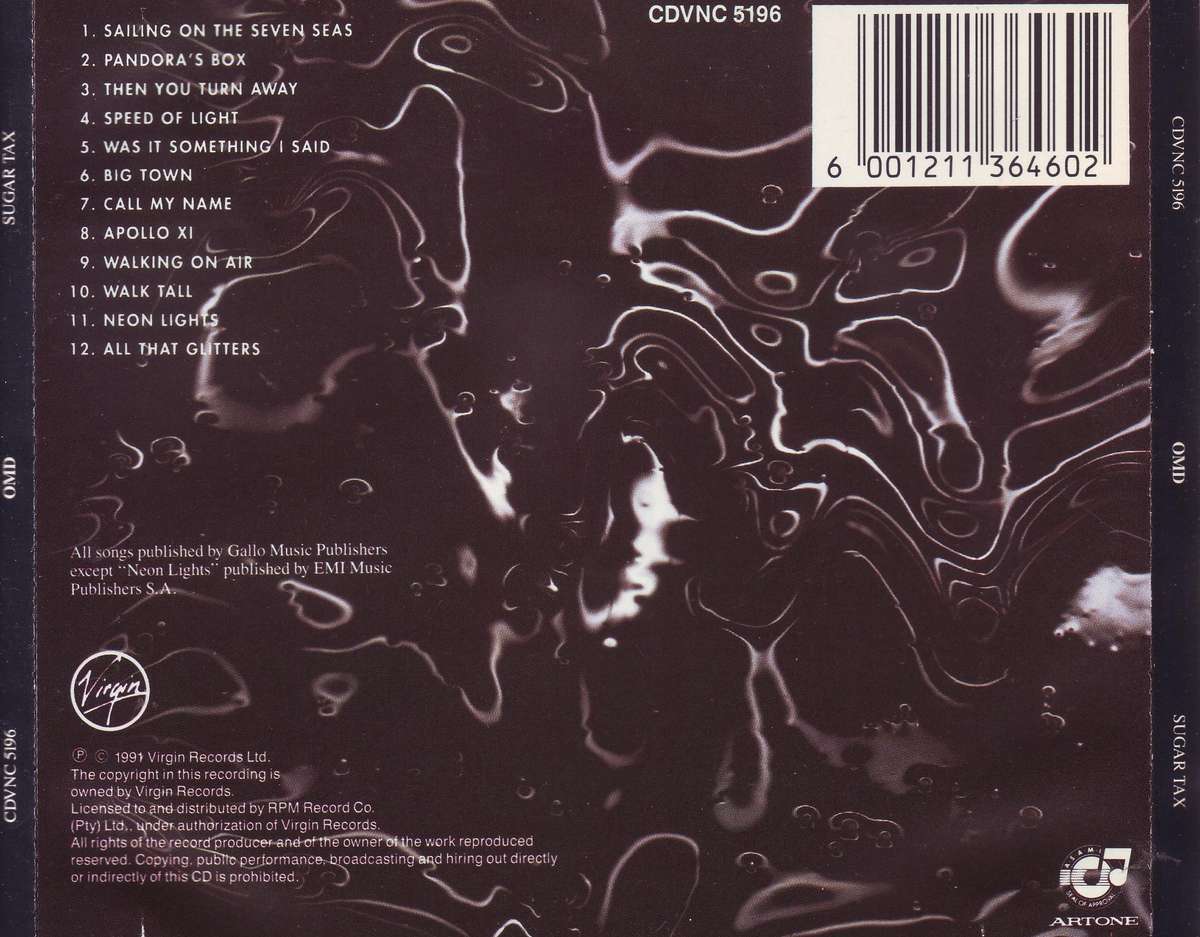 OMD - Sugar tax (CD) CDVNC 5196 NM