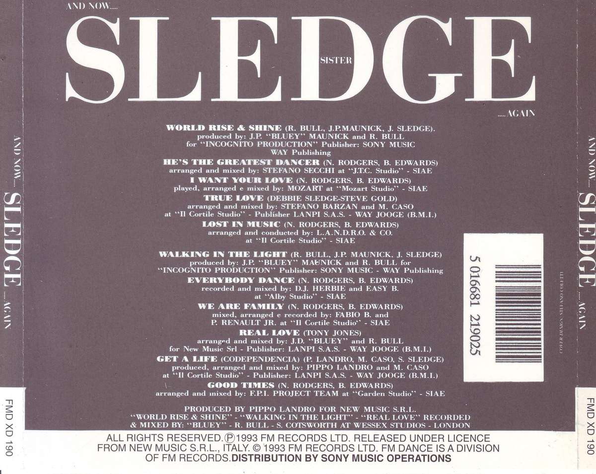 SISTER SLEDGE - And Now...Sledge...Again (CD) FMD XD 190 VG+