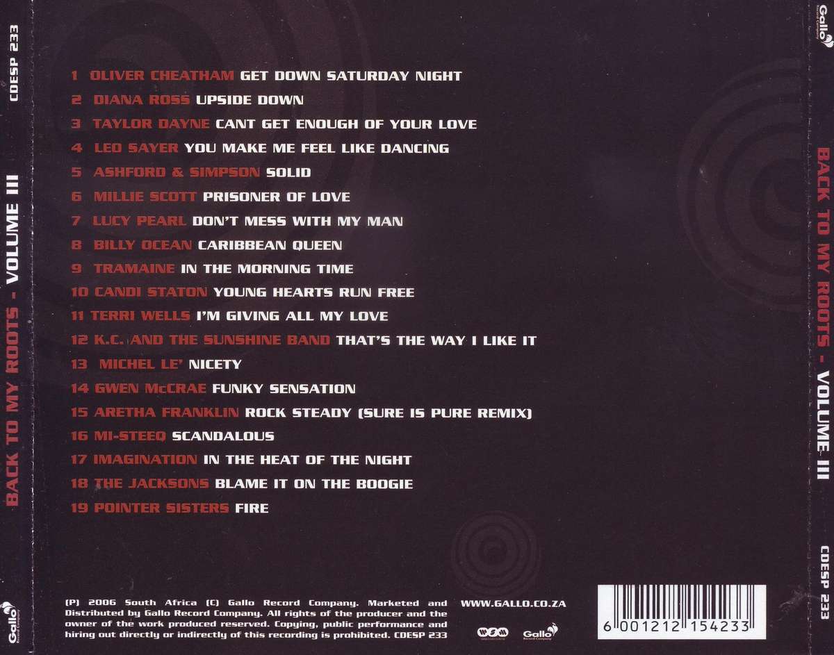 BACK TO MY ROOTS III - Compilation (CD) CDESP 233 VG+