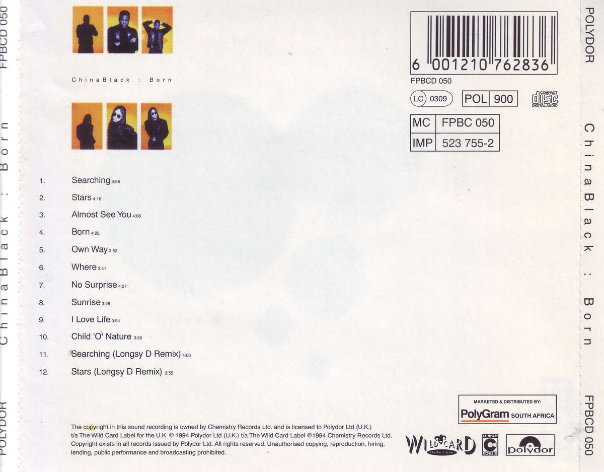 CHINA BLACK - Born (CD) FPBCD 050 EX