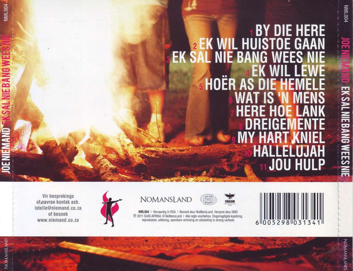 JOE NIEMAND - Ek sal nie bang wees nie (CD) NML004  NM