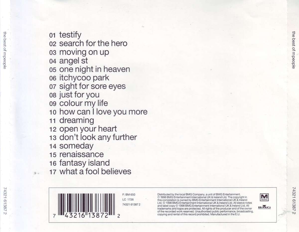 M PEOPLE - The Best Of M People (CD) 74321 61387 2 NM