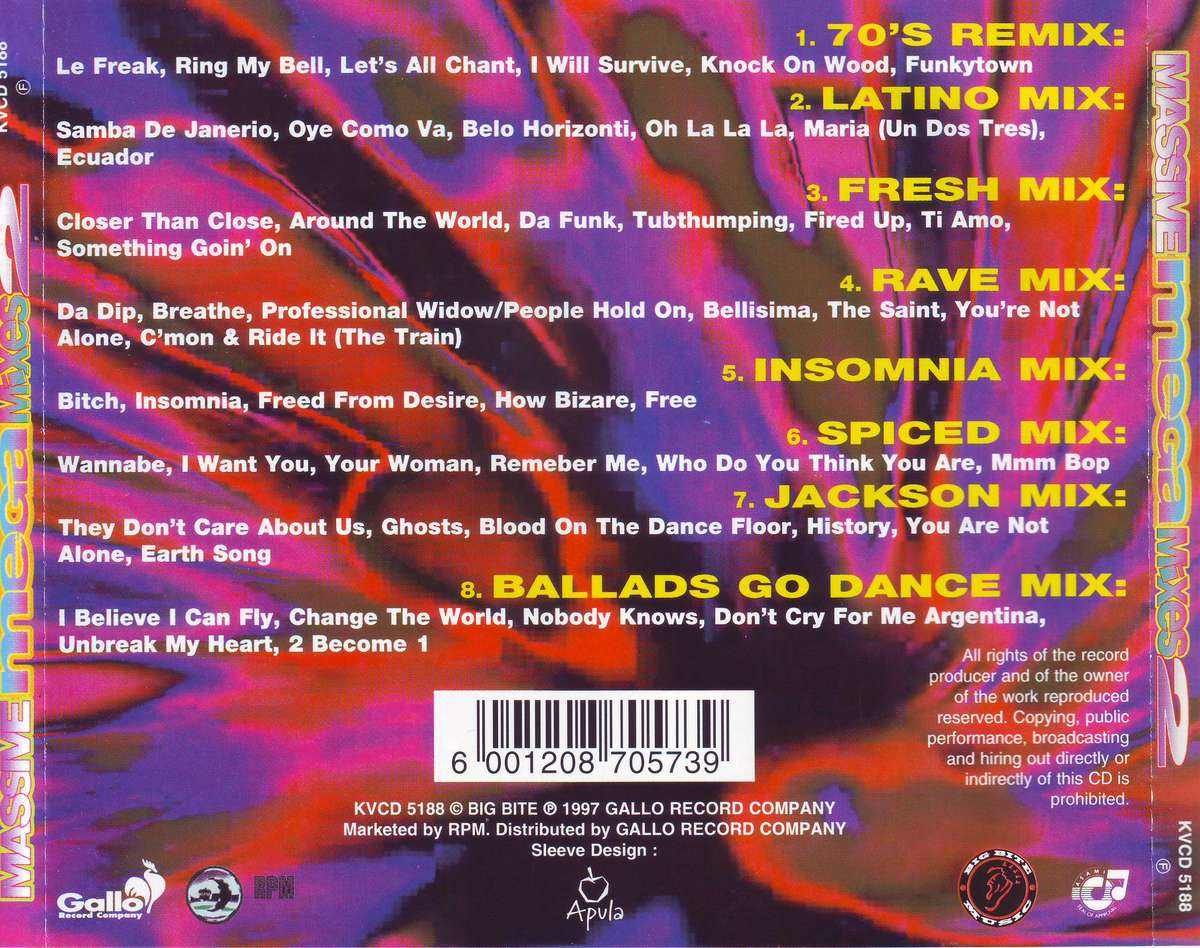 MASSIVE MEGA MIXES 2 - Compilation (CD) KVCD 5188 EX