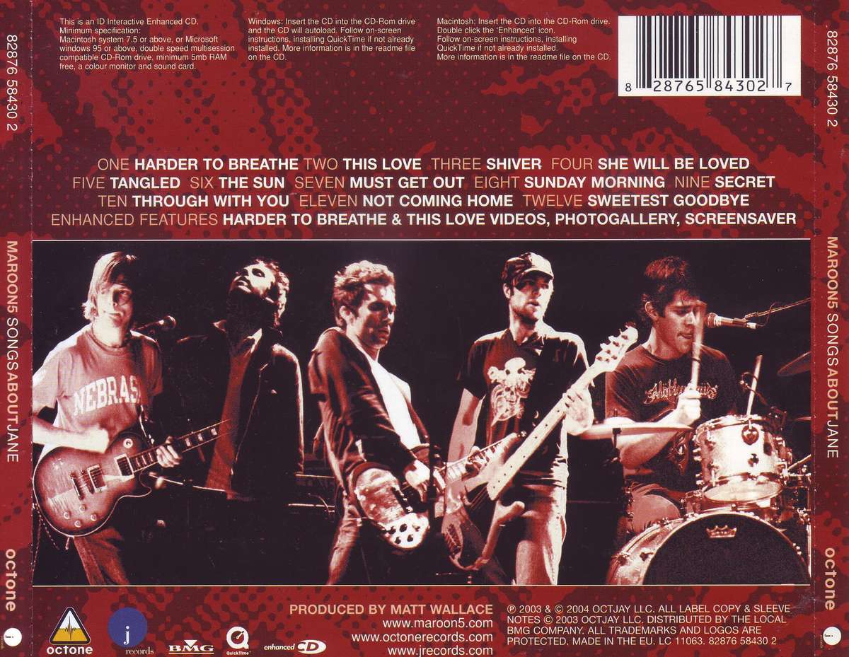 MAROON 5 - Songs About Jane (CD) 82876 58430 2 VG