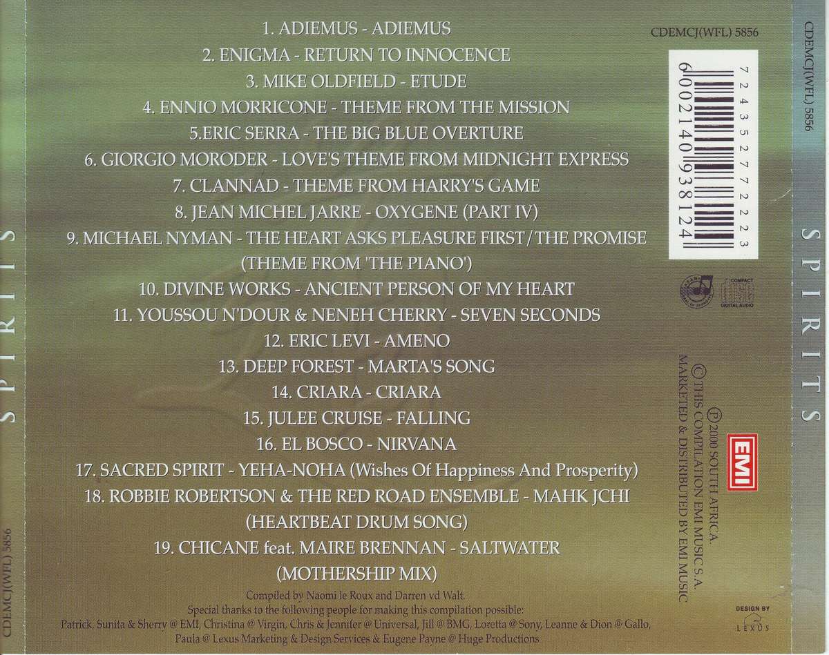SPIRITS MUSIC FOR THE SOUL - Compilation (CD) CDEMCJ (WFL) 5856 VG