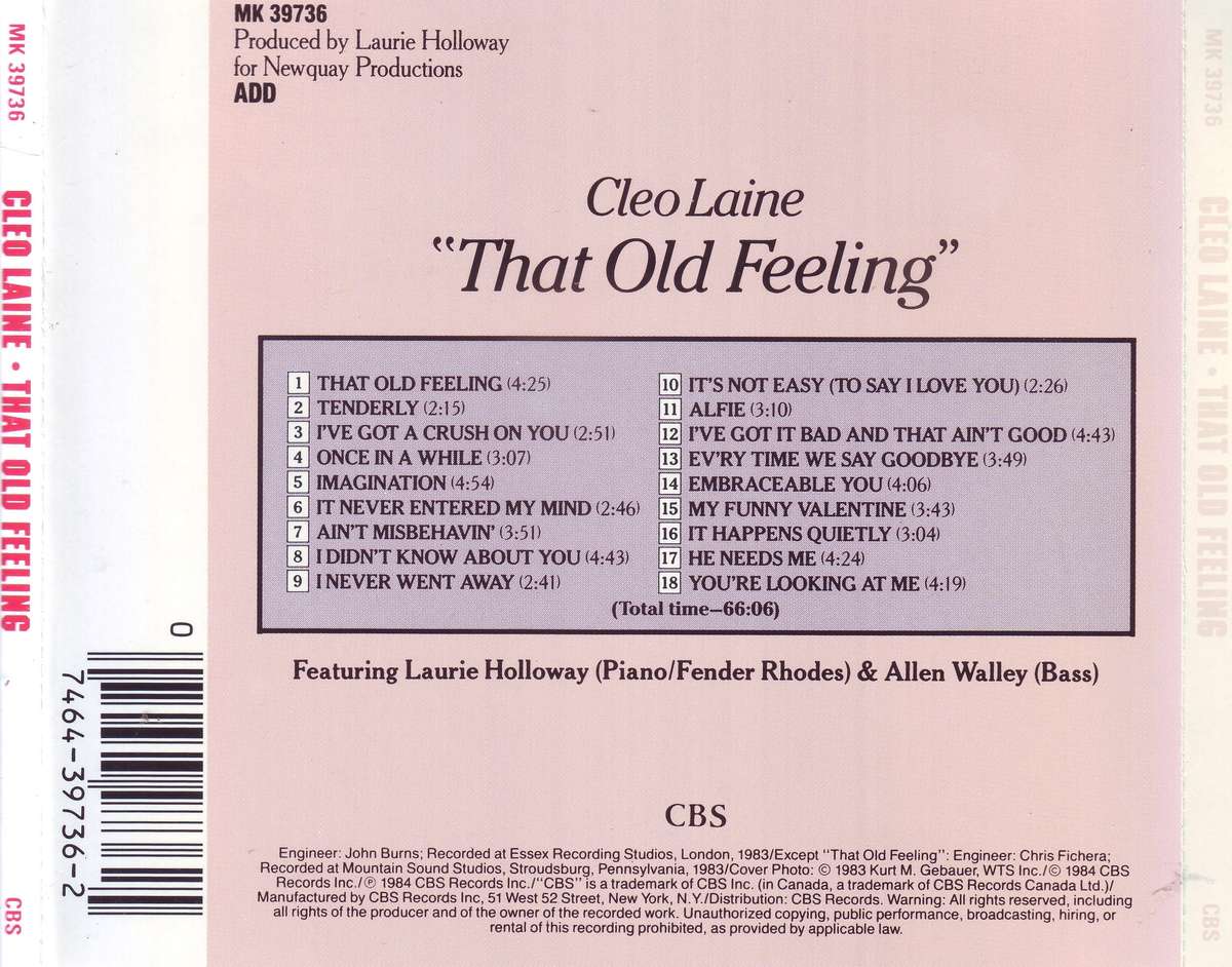 CLEO LAINE - That old feeling (CD) MK 39736  NM