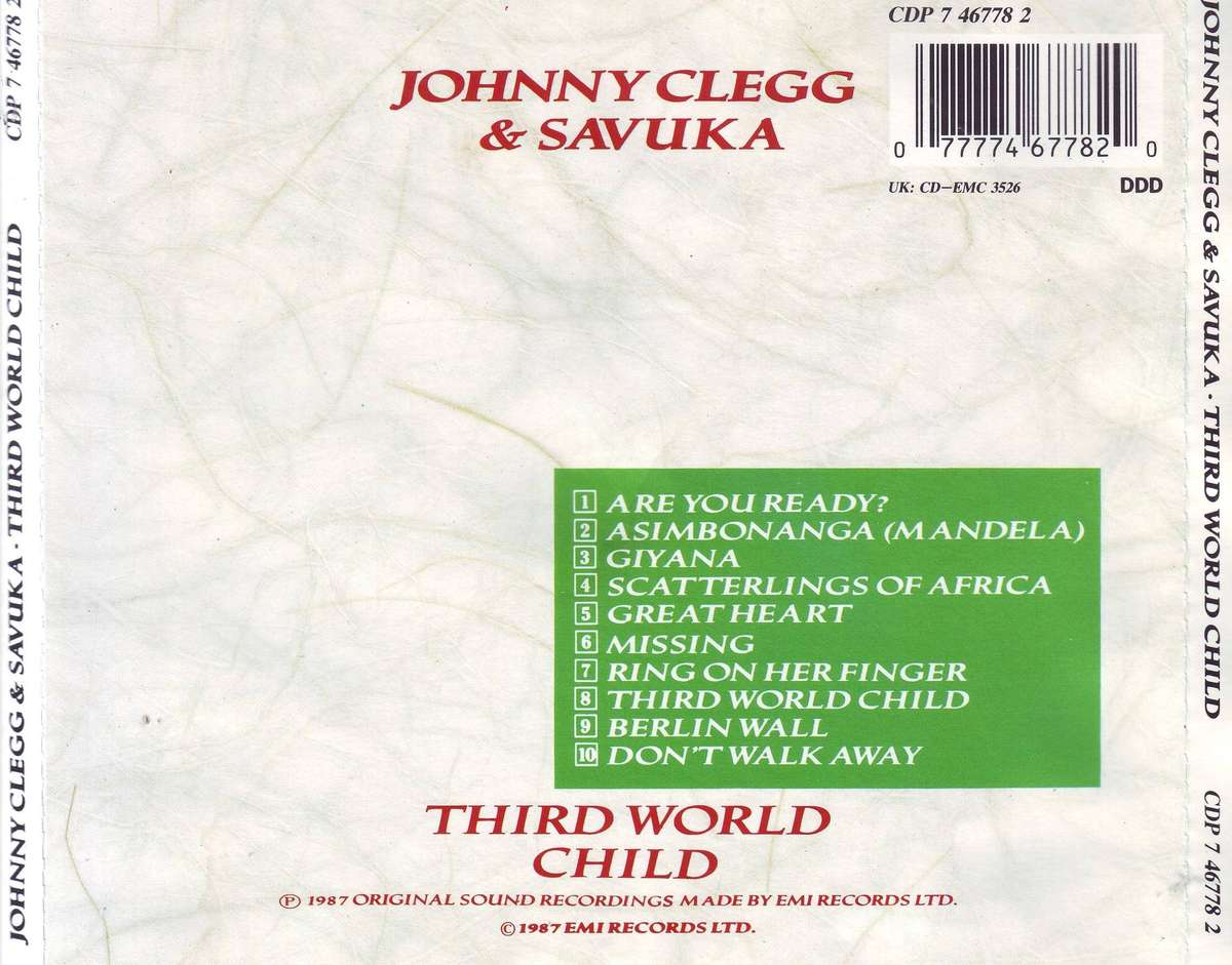 JOHNNY CLEGG & SAVUKA - Third world child (CD) CDP 7 46778 2 EX