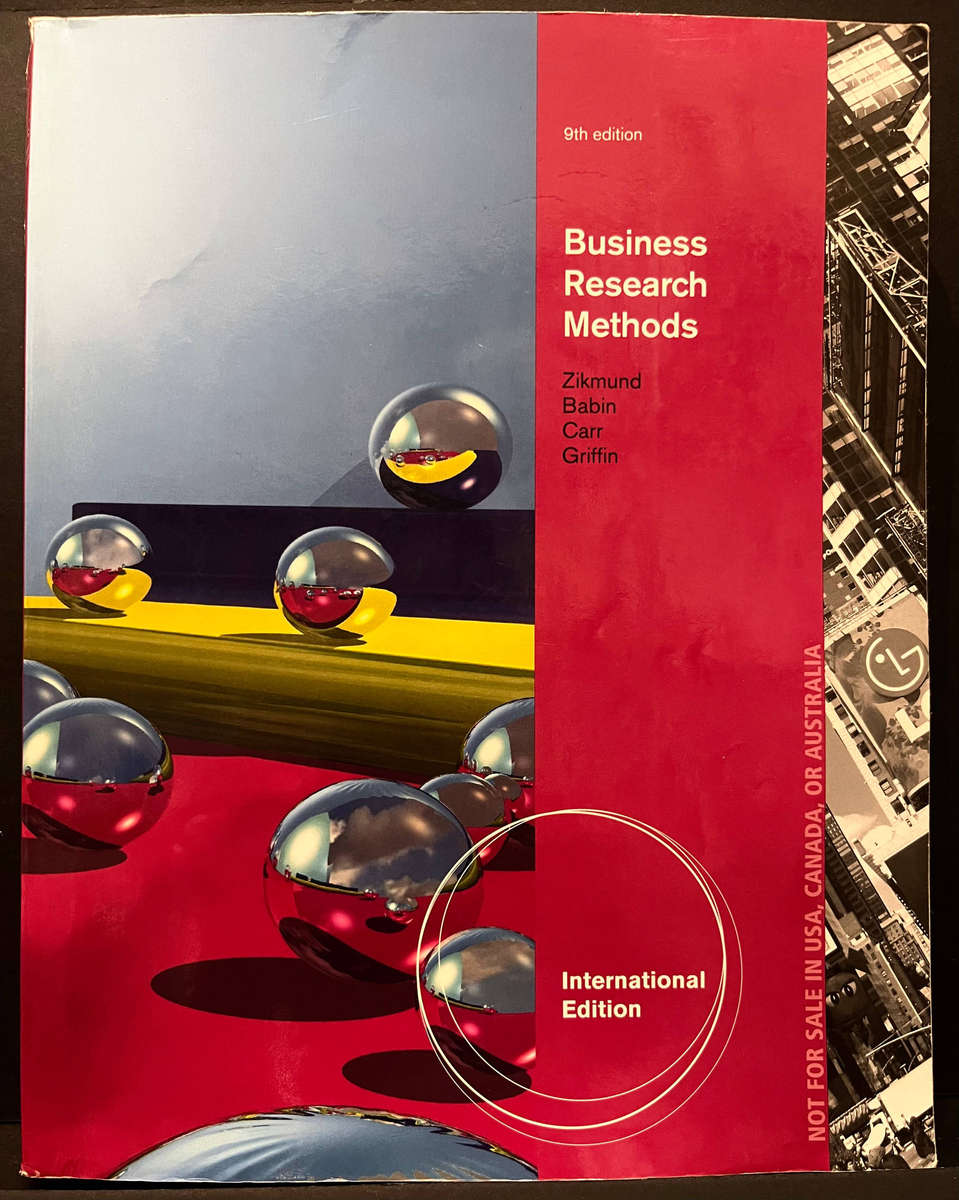 Business Research Methods (9th Ed.) International Edition by Babin et al.
