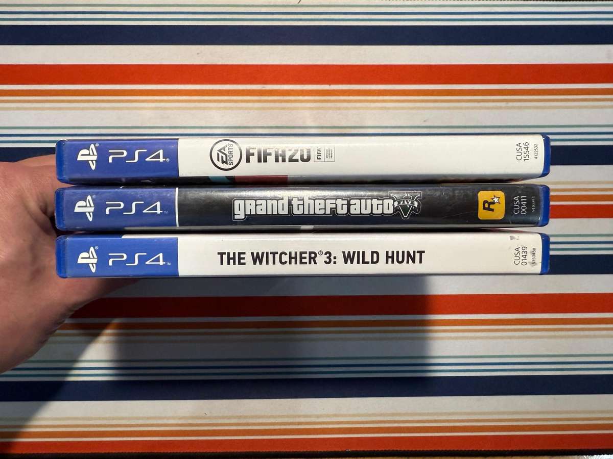 GTA V + FIFA 20 + The Witcher 3 (PS4 Bundle) Good Condition