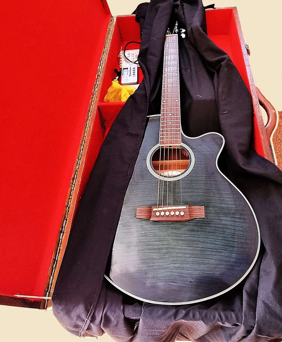Acoustic/electric guitar with case