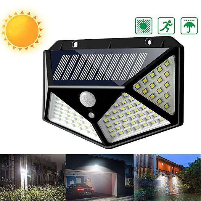 Solar Sensor Wall Light with 3 Setting Modes - Super Bright 100 LED