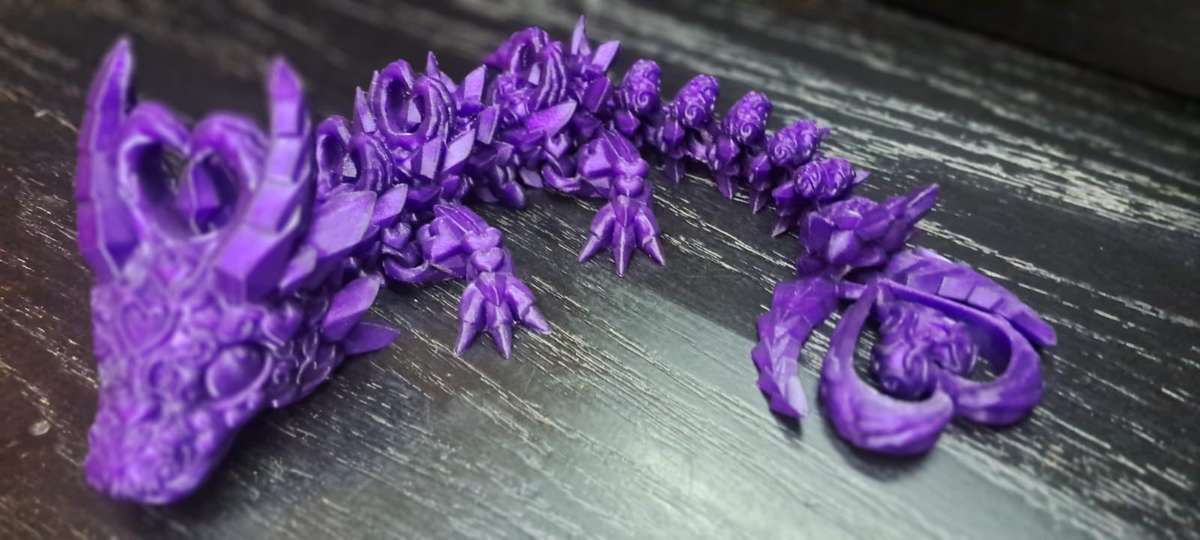 1pc 3D Printed Mechanical Movable Joints Heart Dragon Statue Figurine