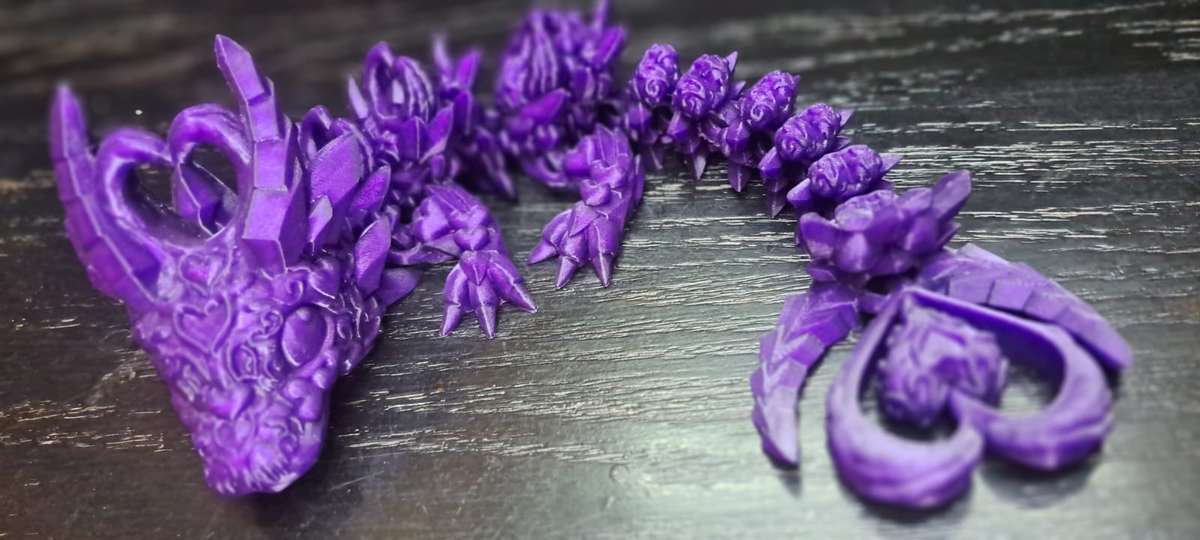 1pc 3D Printed Mechanical Movable Joints Heart Dragon Statue Figurine