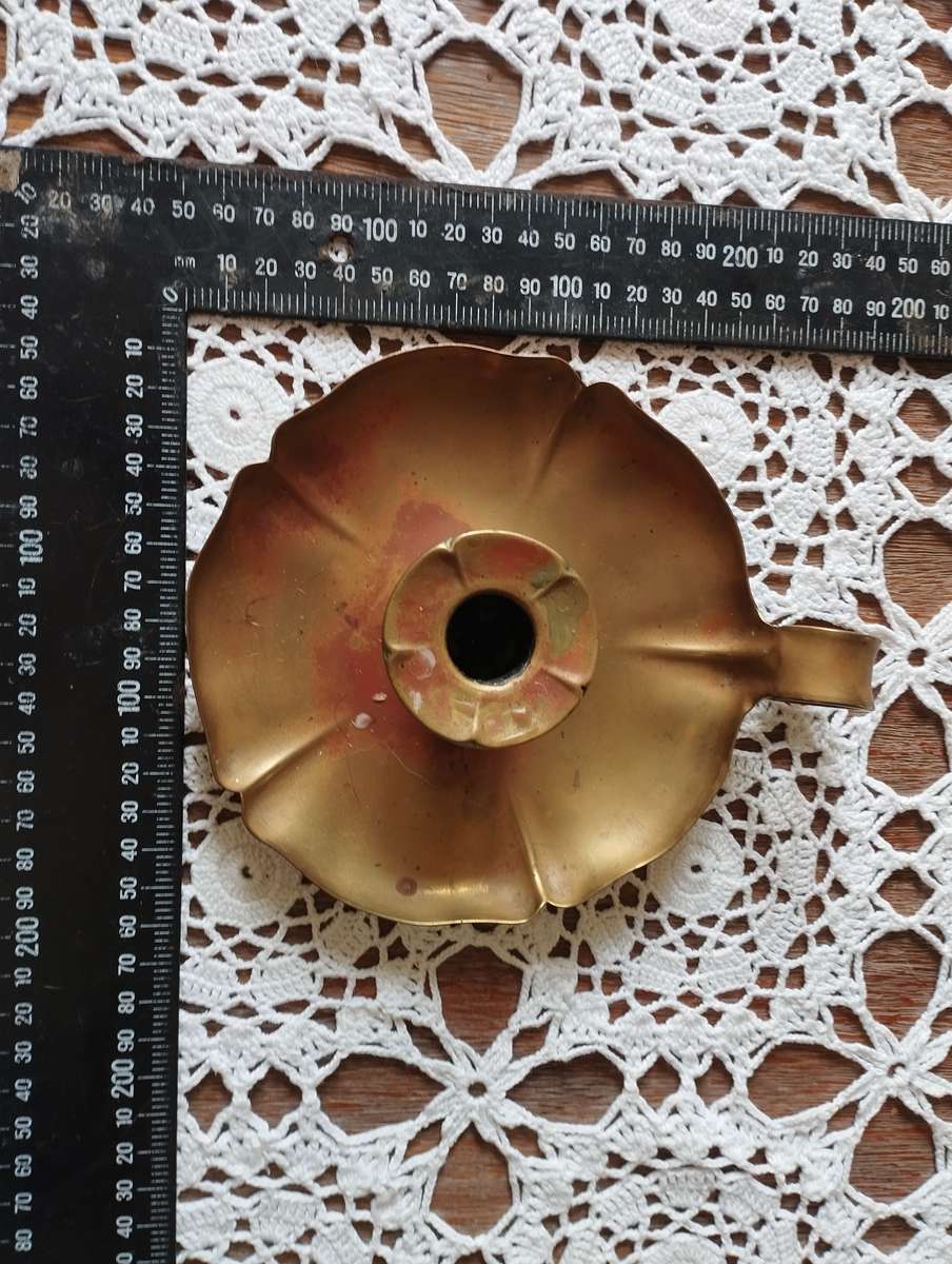 Pair of brass candle-holders