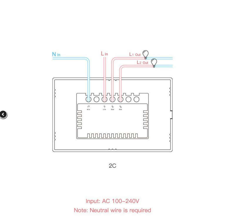 Sonoff WiFi RF Smart Light Switch  2 Gang (White)