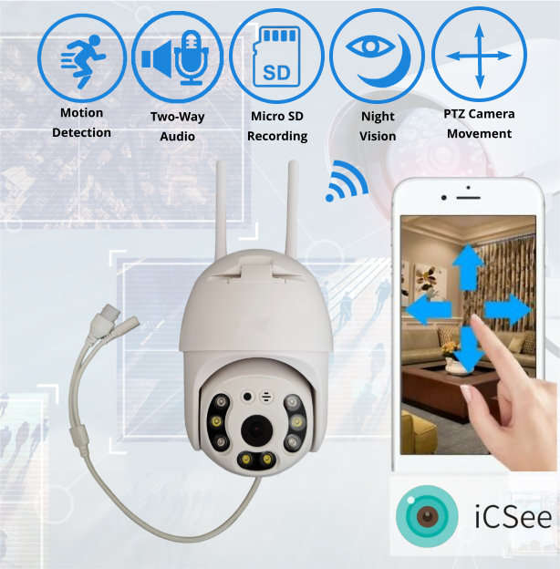 Outdoor PTZ WiFi Camera - iCSee App